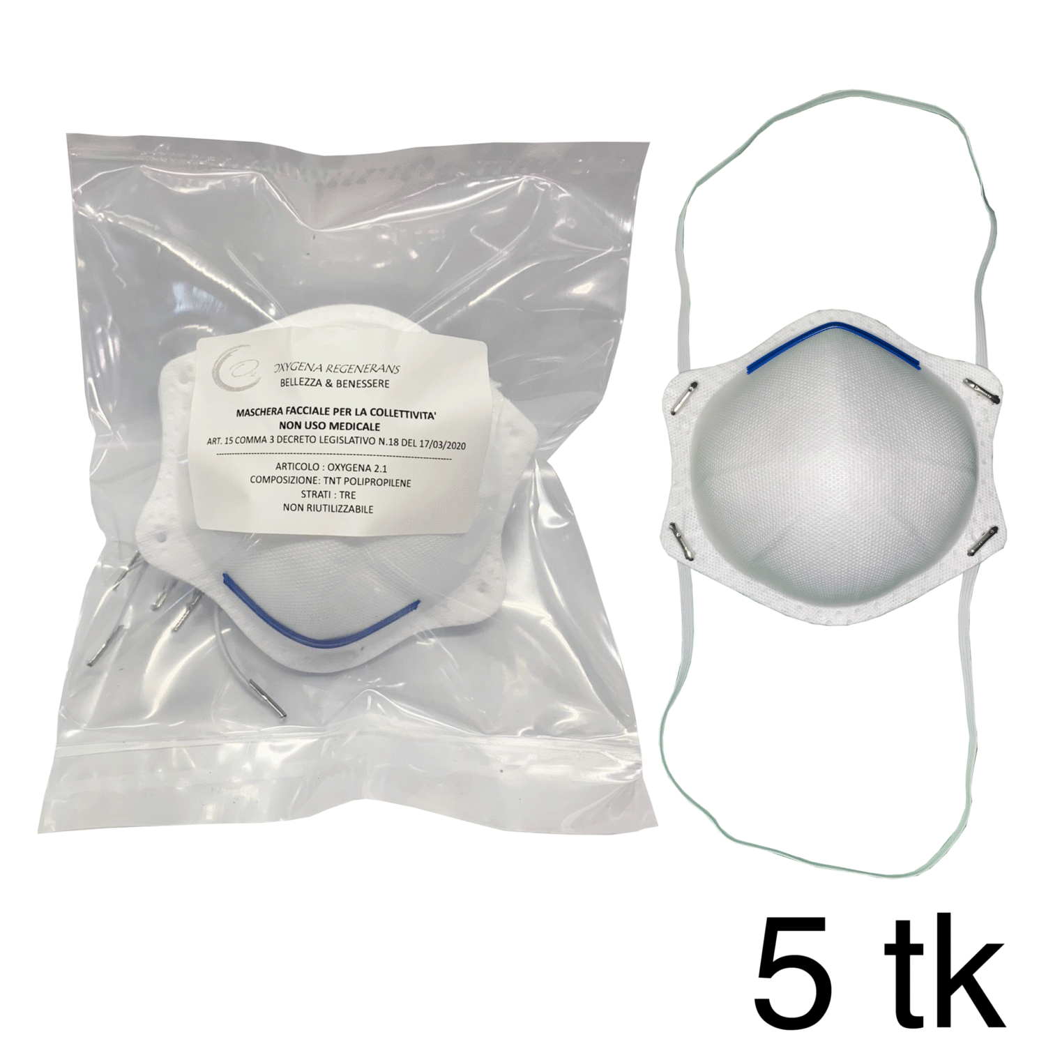 Kolmekihilised näomaskid 5tk